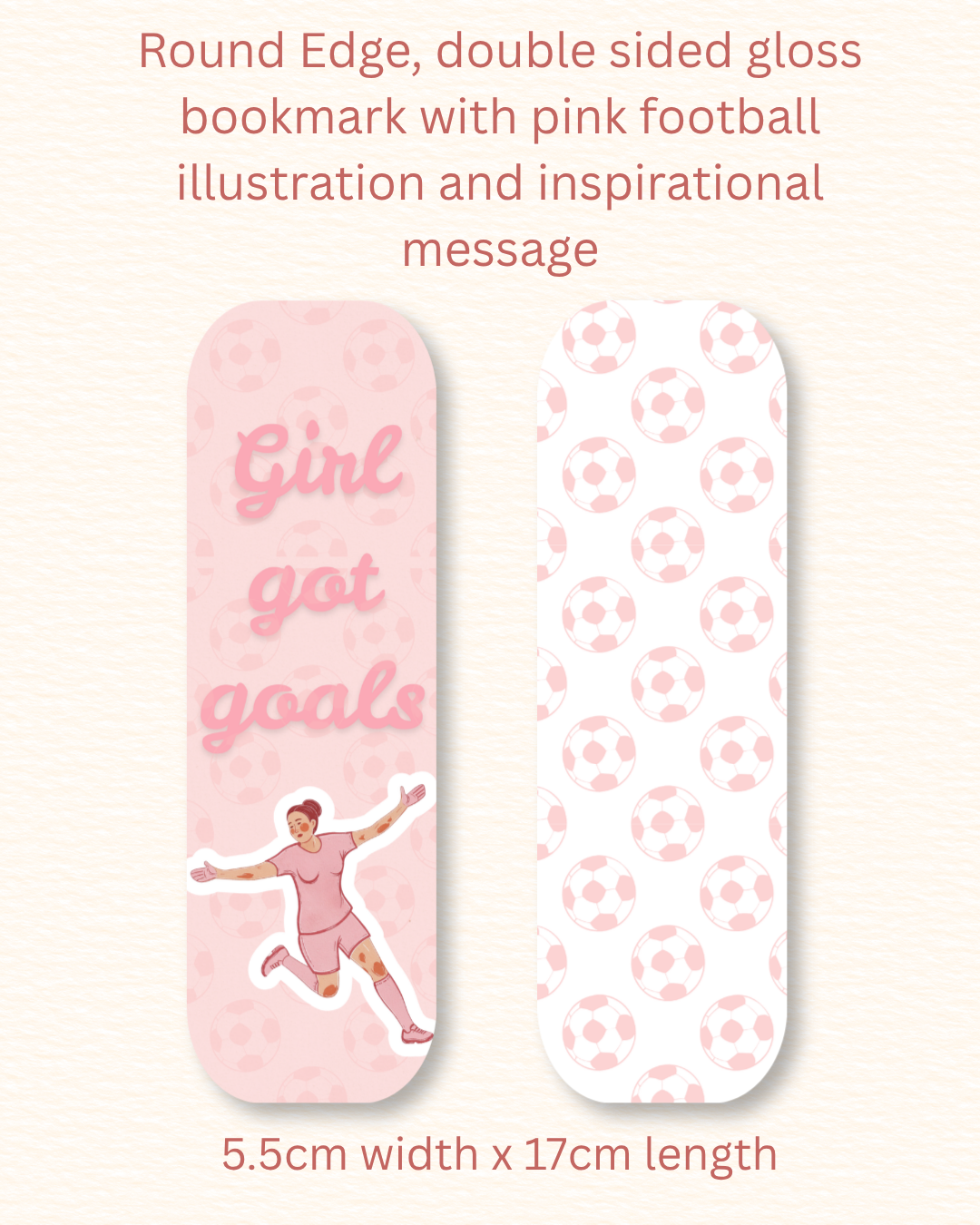 Girl Got Goals — Pink Football Bookmark