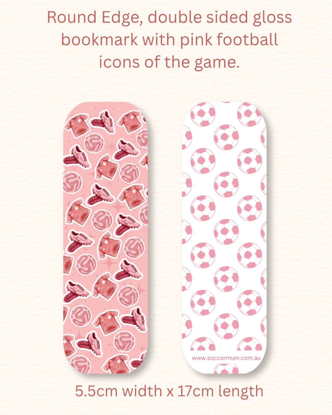 Girl Got Goals — Dark Pink Football Bookmark