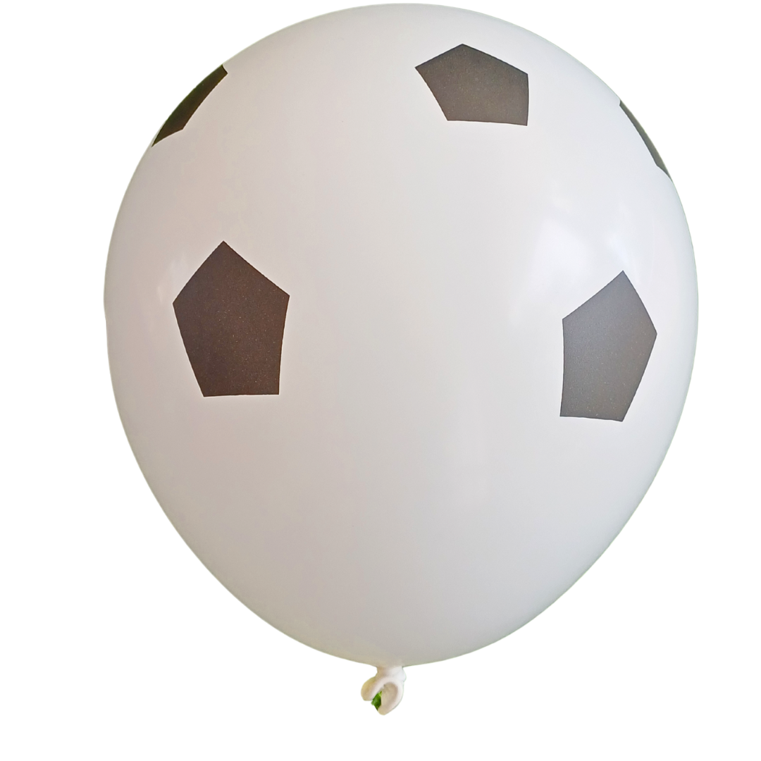 Soccer Ball Black and White Print Balloons Pk 10