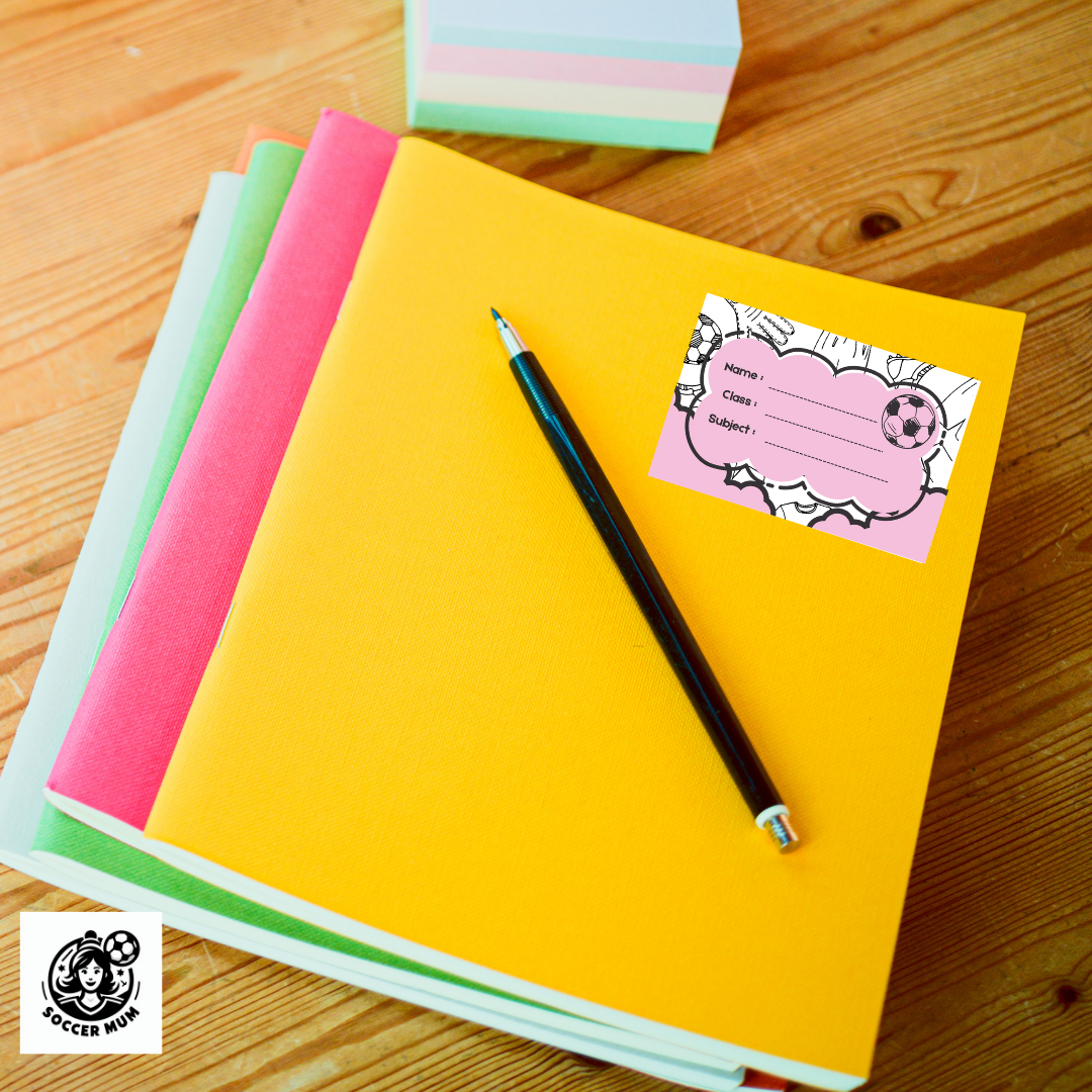 Soccer Stickers for School Books in Pink