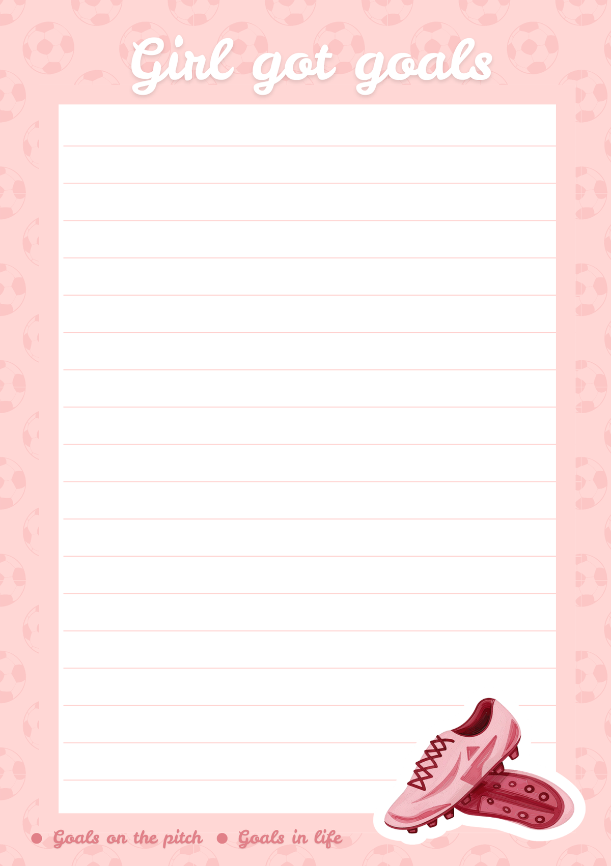 Girl Got Goals Football Notepad