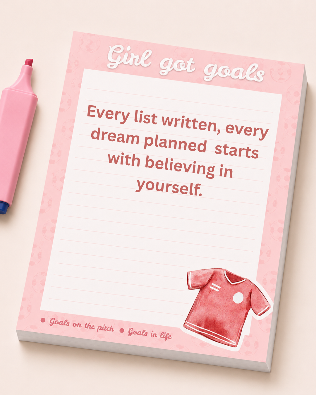 Girl Got Goals Football Jersey Notepad