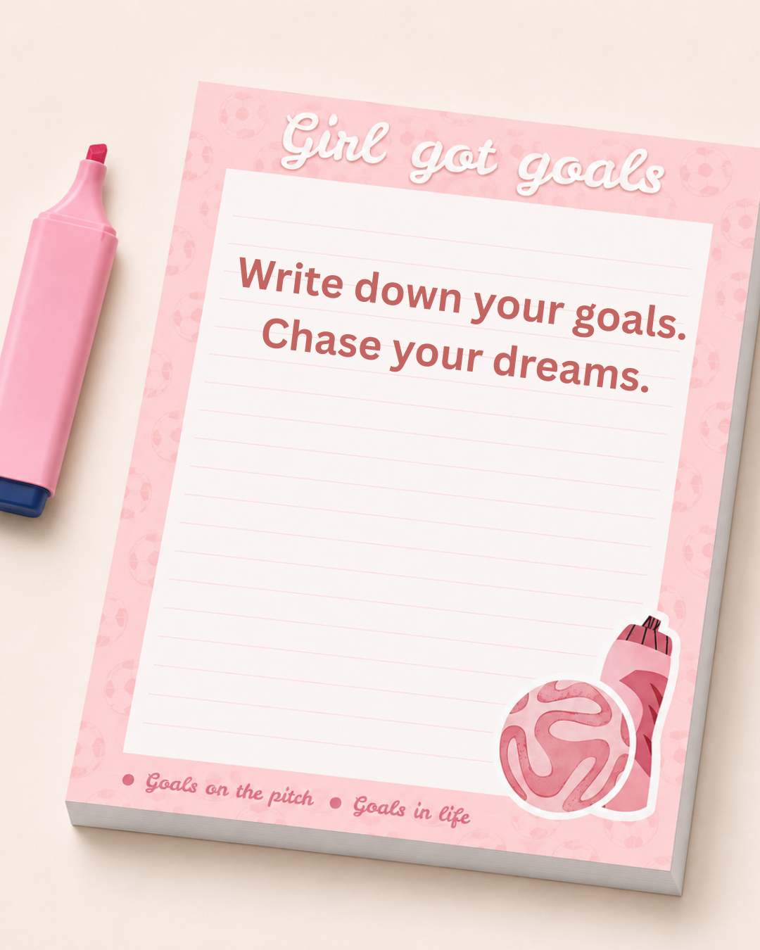 Girl Got Goals Soccer Ball Notepad
