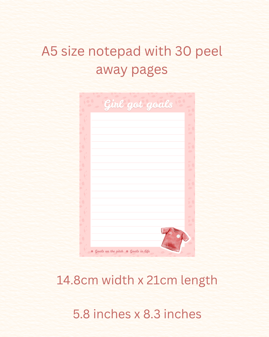 Girl Got Goals Football Jersey Notepad