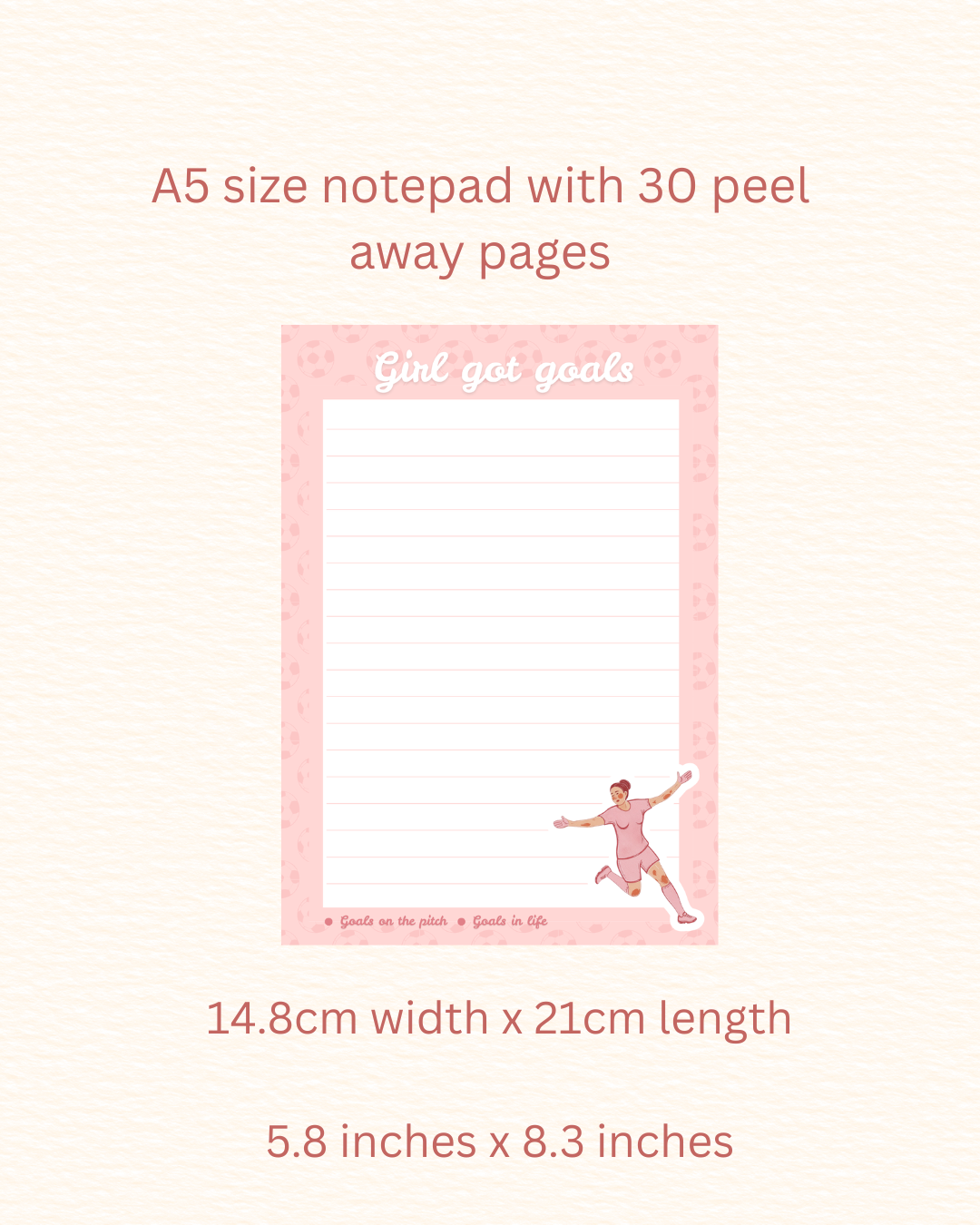 Girl Got Goals Football Player Notepad