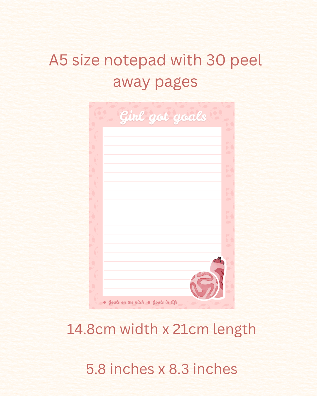 Girl Got Goals Soccer Ball Notepad
