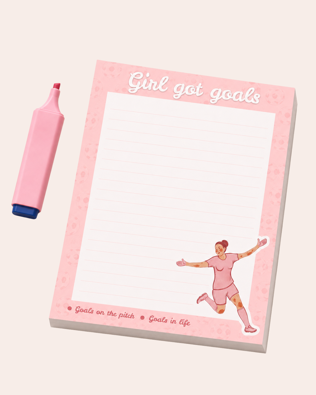 Girl Got Goals Football Player Notepad
