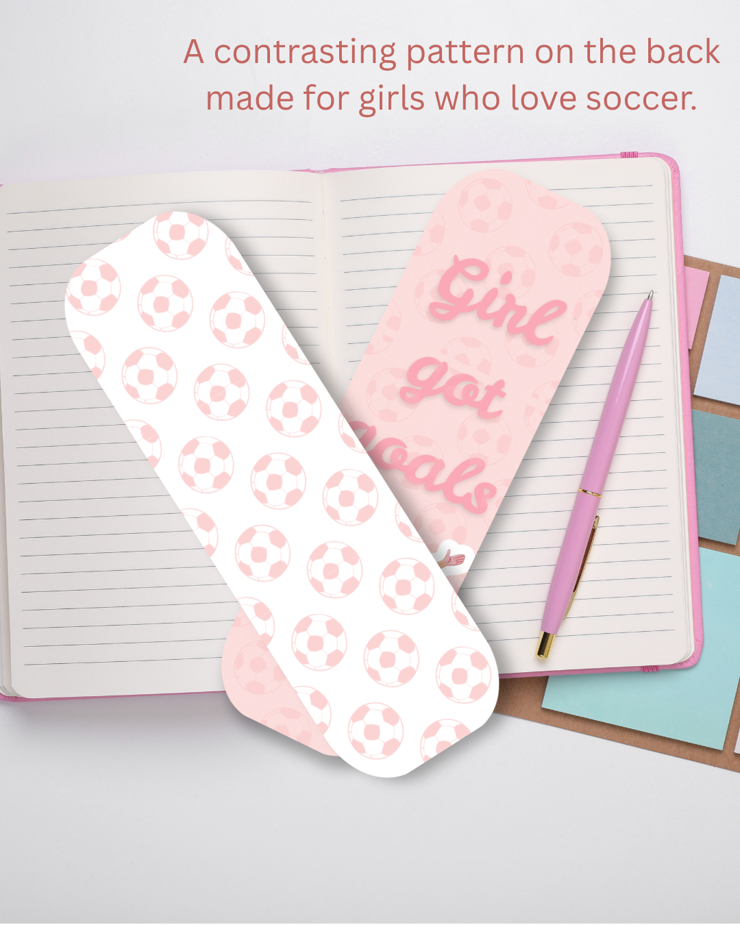 Girl Got Goals — Pink Football Bookmark