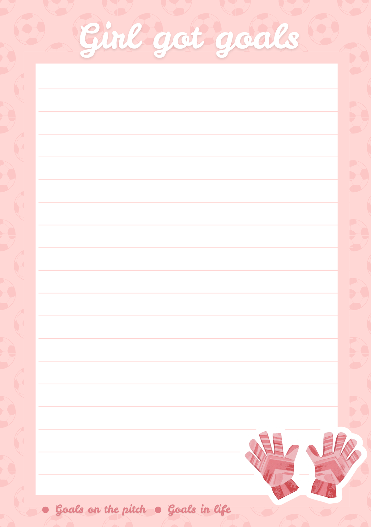 Girl Got Goals - Football Goal Keeper Notepad