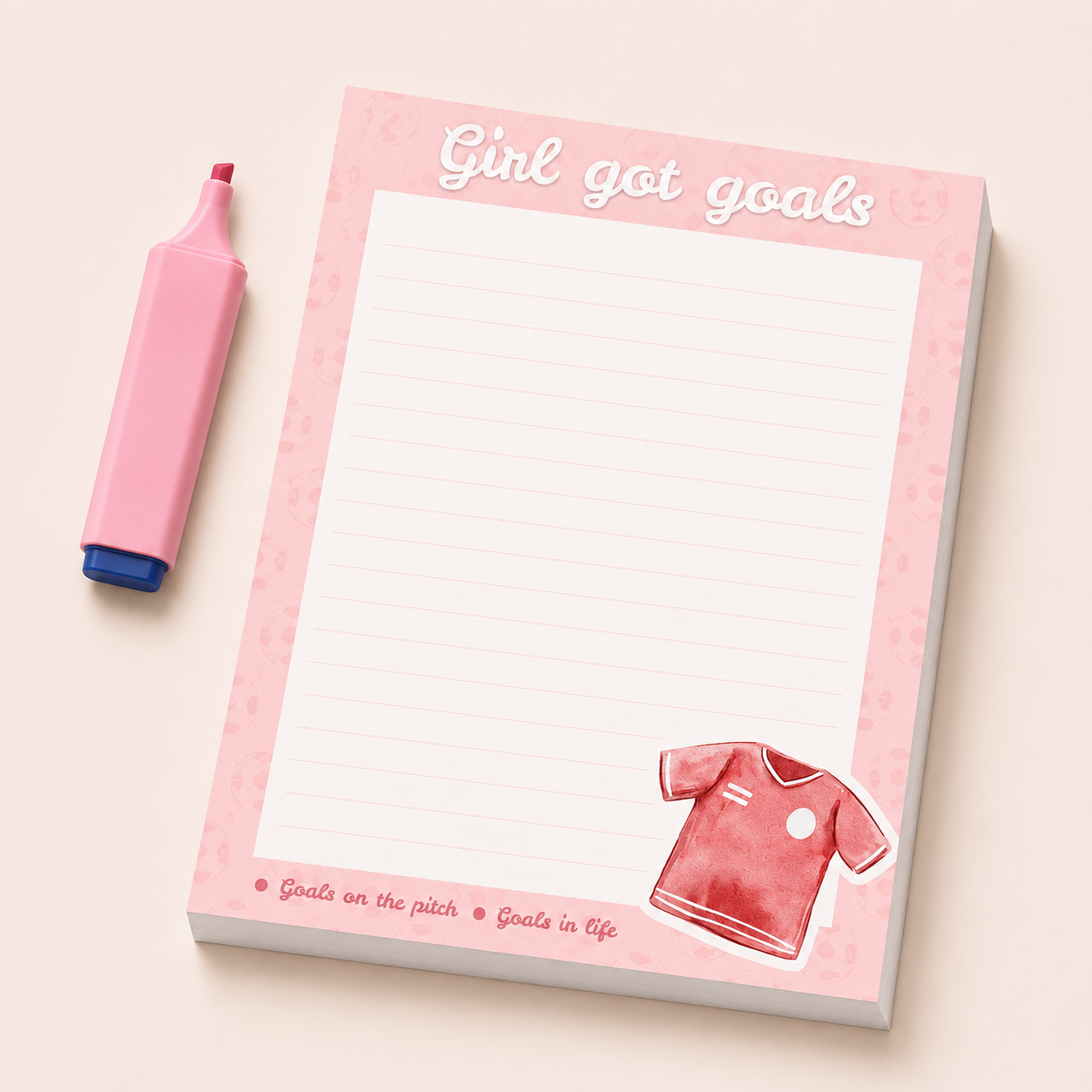 Girl Got Goals Football Jersey Notepad