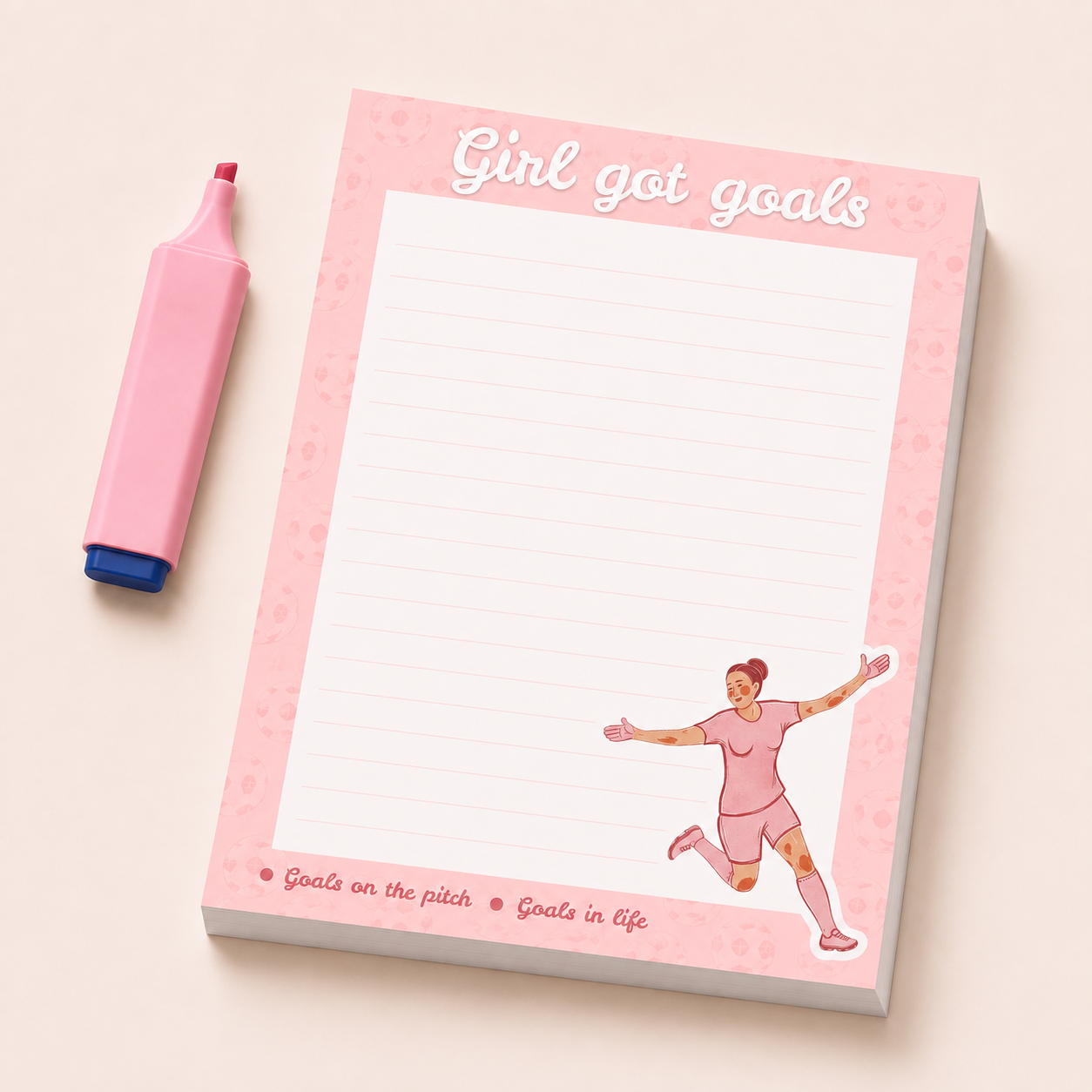 Girl Got Goals Football Player Notepad
