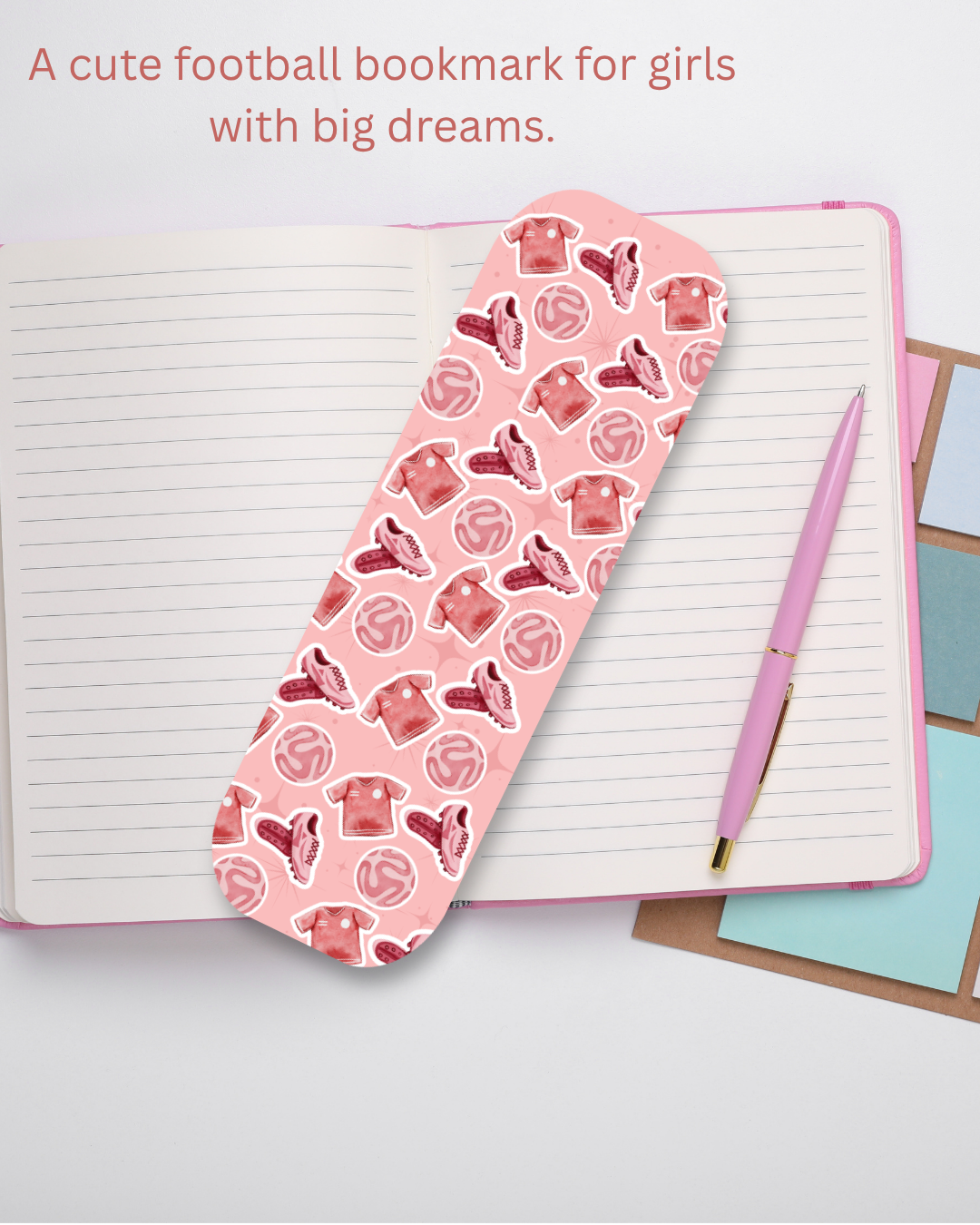 Girl Got Goals — Dark Pink Football Bookmark
