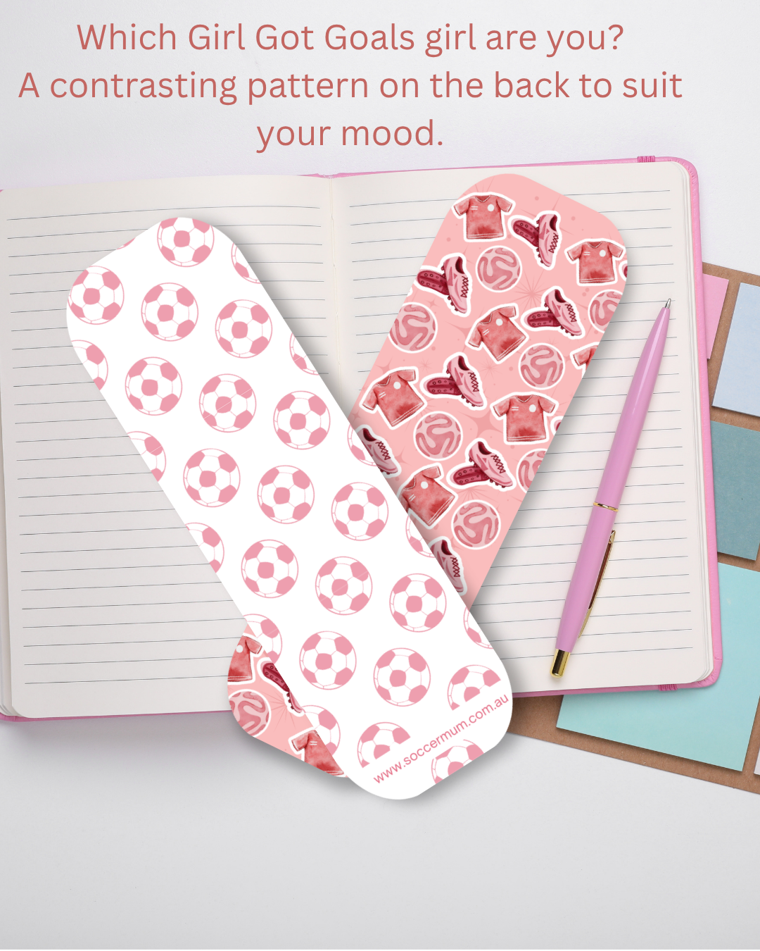 Girl Got Goals — Dark Pink Football Bookmark