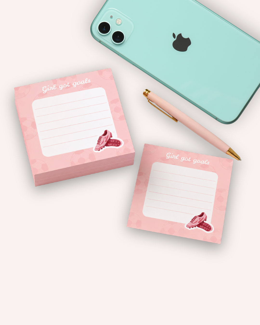 Girl Got Goals Sticky Notes with Football Boots
