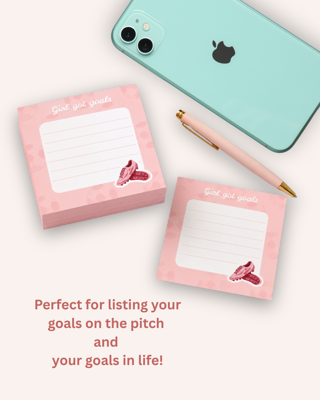 Girl Got Goals Sticky Notes with Football Boots