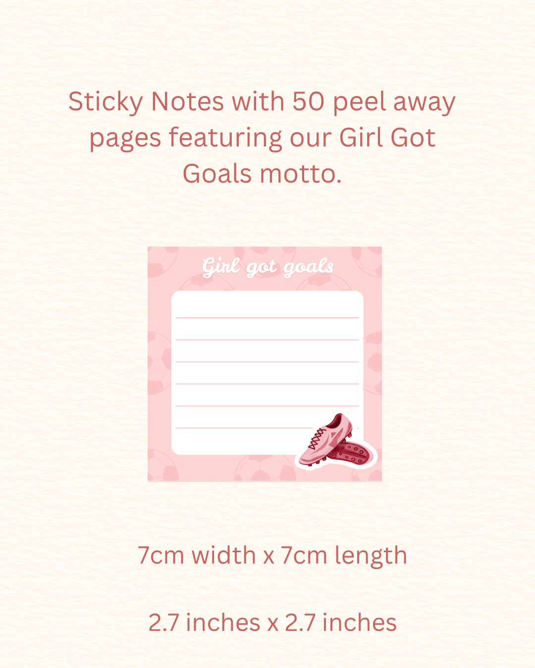 Girl Got Goals Sticky Notes with Football Boots